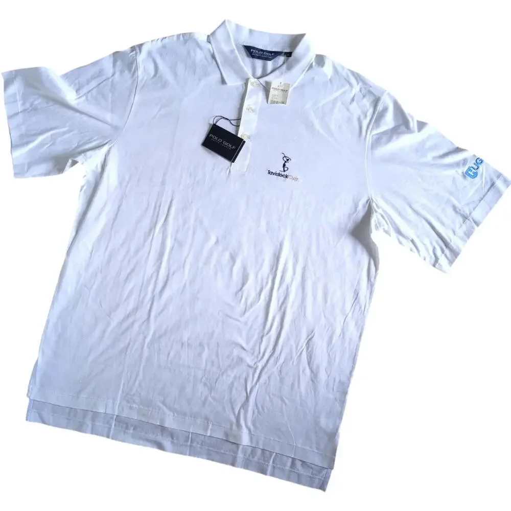 Polo Ralph Lauren Polo Shirt Mens XL White Tavistock Cup Golf Hughes Embroidered